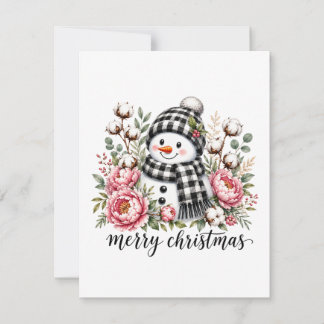 Cute Snowman Merry Christmas Thank You Card