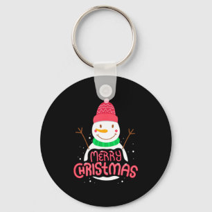 Cute Snowman Merry Xmas Merry Christmas Happy New Key Ring