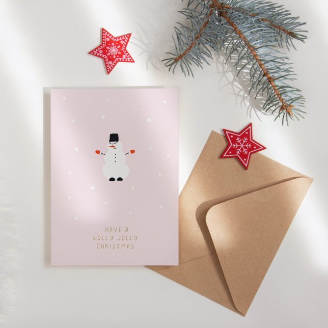 Cute Snowman • Modern Сheerful Christmas Holiday Card (Creator Uploaded)