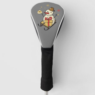 Cute Snowman On A Sled Golf Head Cover
