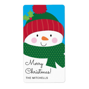 Cute Snowman Personalised Christmas Gift Tags