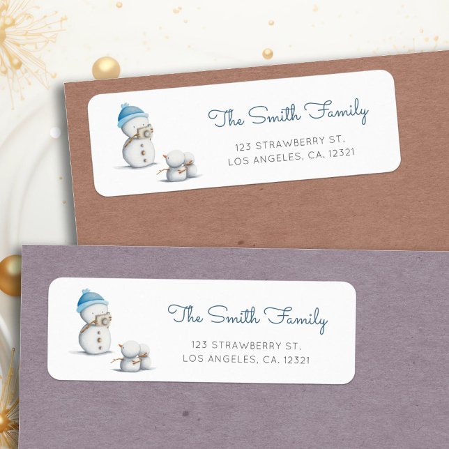 Cute Snowman Photographer Return Address (Creator Uploaded)
