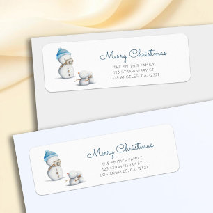 Cute Snowman Photography Christmas Return Address