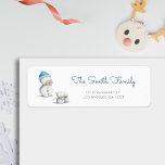 Cute Snowman Photography Return Address<br><div class="desc">Adorable winter return address label with a snowman taking photos. Illustrated and designed by Patricia Alvarez.</div>