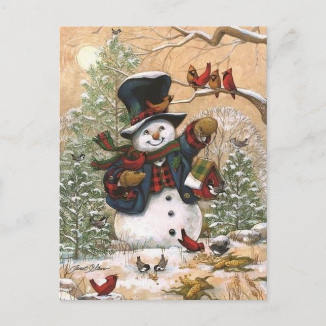 cute  Snowman Postcard (Front)