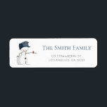 Cute Snowman Red Bird Winter Return Address<br><div class="desc">Adorable winter return address label with a snowman holding a red bird. Illustrated and designed by Patricia Alvarez.</div>
