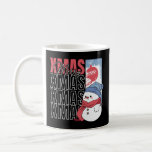 Cute Snowman Retro Christmas Coffee Mug<br><div class="desc">Cute snowman in a scarf and hat with ornaments and Merry Xmas in a retro-style advertisement look.</div>