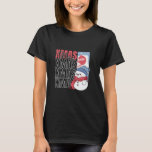 Cute Snowman Retro Christmas T-Shirt<br><div class="desc">Cute snowman in a scarf and hat with ornaments and Merry Xmas in a retro-style advertisement look.</div>