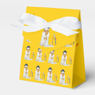 Cute snowman smiling snow sene for christmas favour box