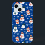 Cute Snowman Snowflake Seamless Pattern Christmas iPhone 15 Case<br><div class="desc">Cute Snowman Snowflake Seamless Pattern Christmas iPhone 15 Case.
Seamless winter Christmas pattern with cute snowmen and snowflakes.</div>