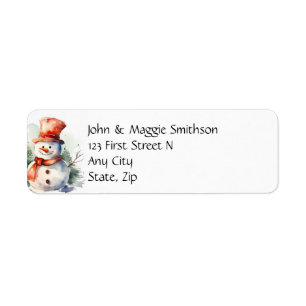 Cute Snowman Snowy Christmas Winter Holiday Art