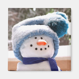 Cute Snowman Square Magnet