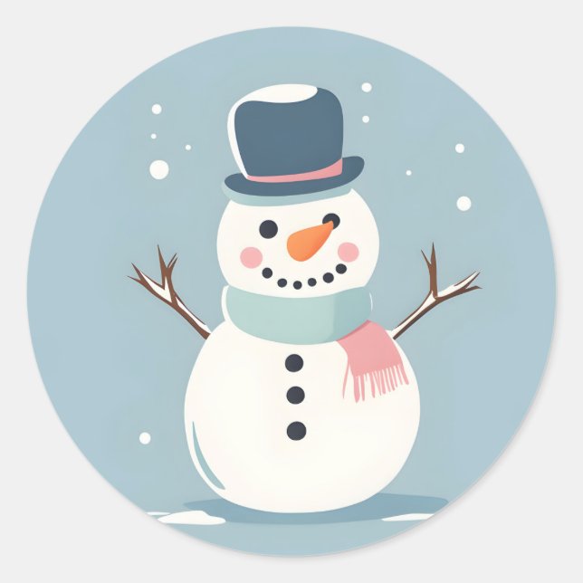 Cute Snowman Sticker (Front)