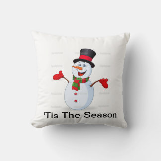Cute snowman throw pillow