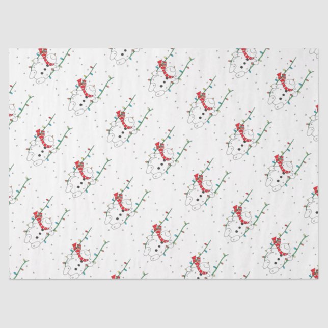 Cute Snowman Tissue Paper (Front)