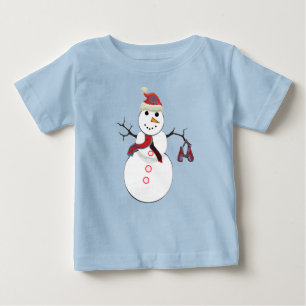 Cute Snowman Toddler Ruffle Dress Baby T-Shirt