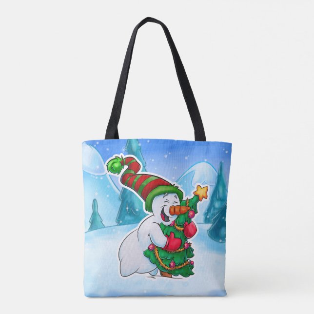 cute snowman tote bag (Back)