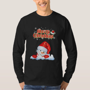Cute Snowman Winter Merry Christmas 2021  T-Shirt