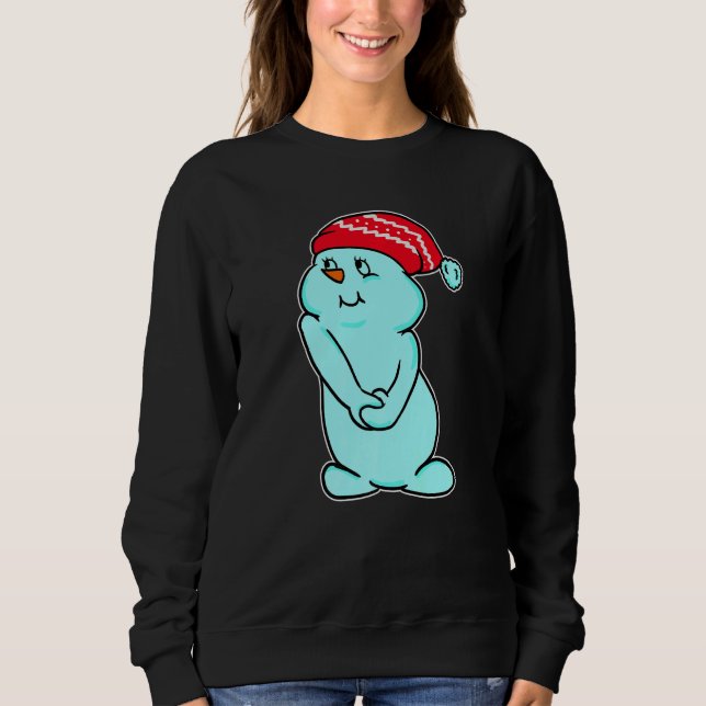 Cute Snowman Winter Merry Christmas Eve Party Sweatshirt (Front)