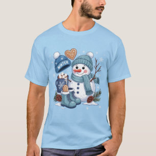 Cute Snowman Winter Season Vibes Christmas Holiday T-Shirt