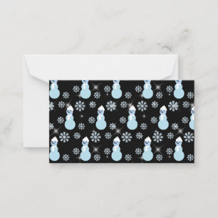 Cute Snowman Winter Snowflake Sparkles Snowing Card