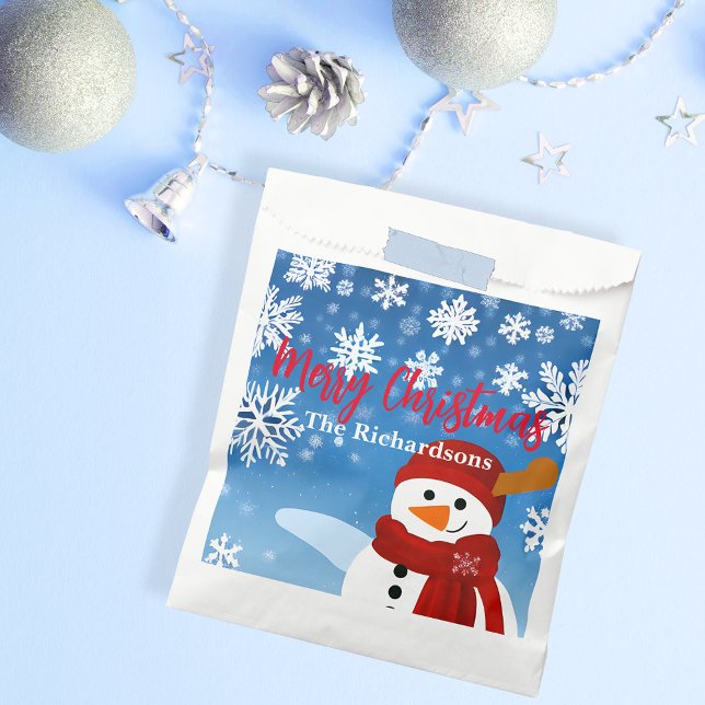 Cute Snowman Winter Wonderland Merry Christmas Favour Bags (Creator Uploaded)