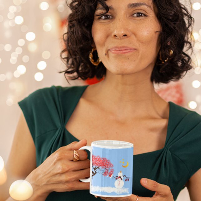 Cute Snowman with Candycane Tree and Moon Mug (Creator Uploaded)