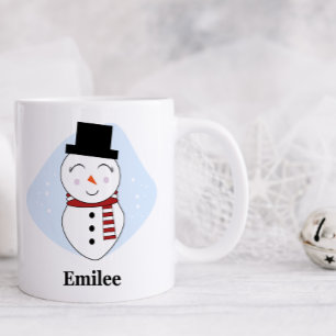 Cute Snowman with Red Scarff Christmas Mug