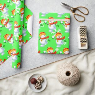"Cute Snowman" Wrapping Paper