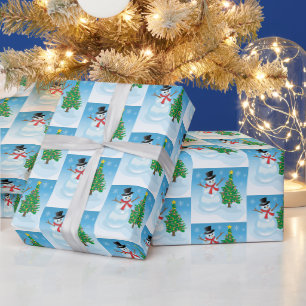 Cute Snowman Wrapping Paper
