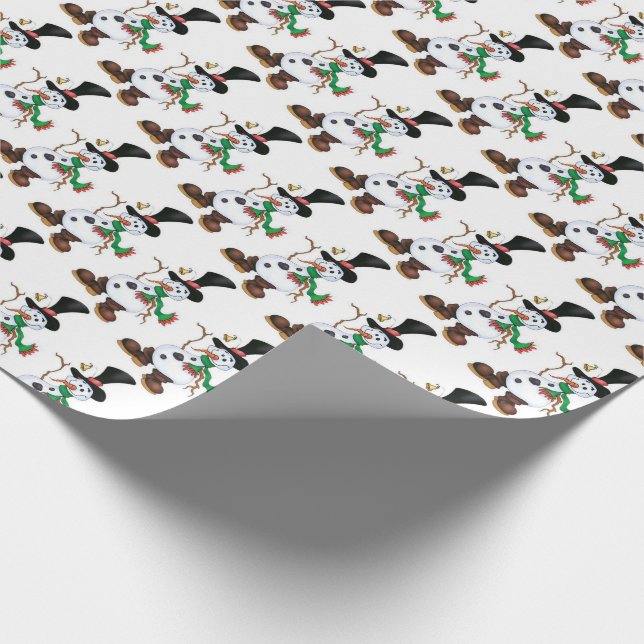 Cute Snowman Wrapping Paper (Corner)