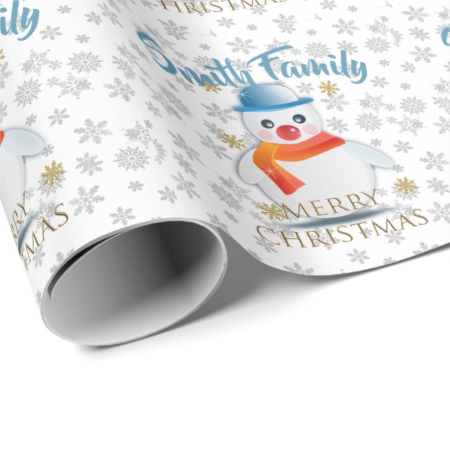 Cute Snowman Wrapping Paper (Roll Corner)
