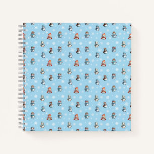 Cute Snowmen and Snowflakes Christmas Pattern Notebook