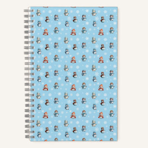 Cute Snowmen and Snowflakes Christmas Pattern Notebook