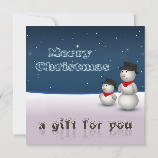 Cute Snowmen Constellation Gift Certificate (Front)