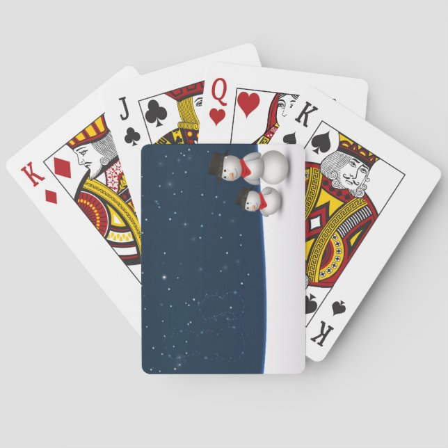 Cute Snowmen Constellation Playing Cards (Back)
