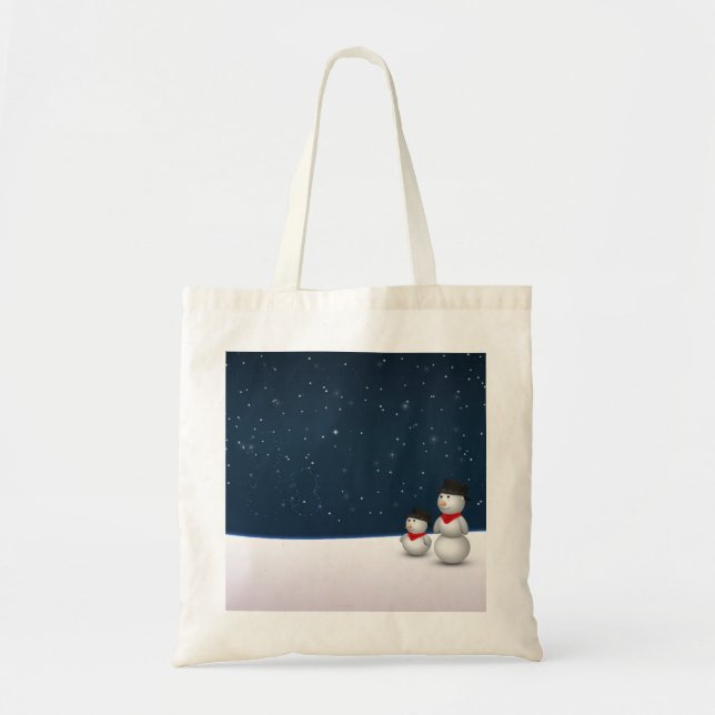 Cute Snowmen Constellation Tote Bag (Front)