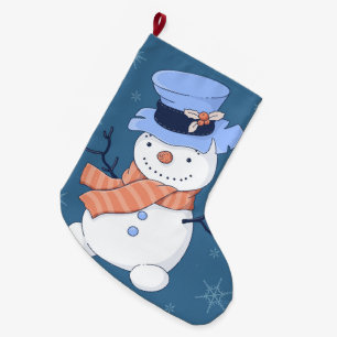 Cute Snowmen Large Christmas Stocking