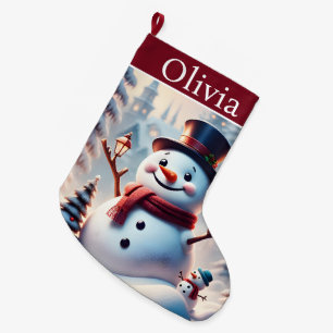 Cute Snowmen  Large Christmas Stocking