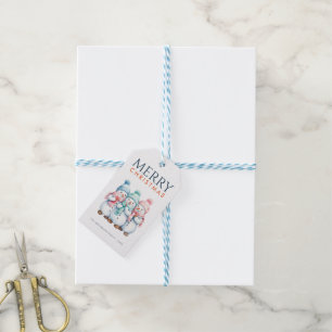 Cute Snowmen Merry Christmas Family Gift Tag
