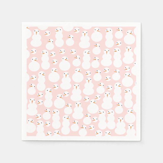 Cute Snowmen Paper Napkins (Front)
