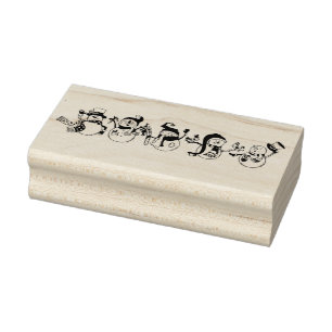 Cute Snowmen Rubber Stamp