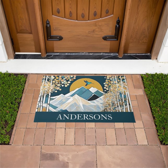 Cute Snowy Mountain Doormat (Outdoor)