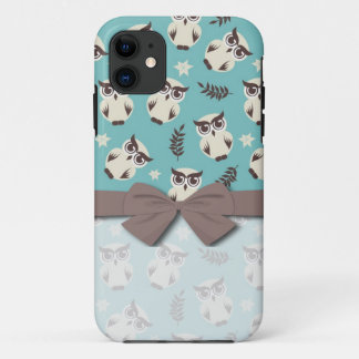 cute snowy white owls pattern iPhone 11 case