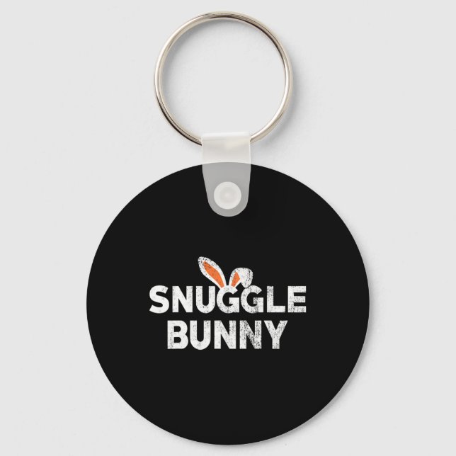 Cute Snuggle Bunny Easter Day Idea  Key Ring (Front)