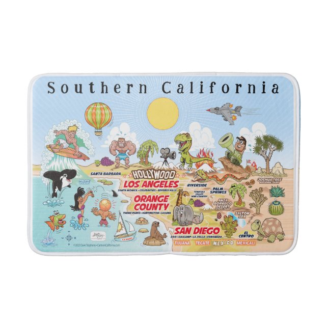 Cute SoCal Bath Mat (Front)