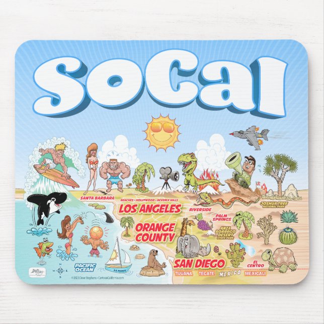 Cute SoCal Mouse Pad (Front)
