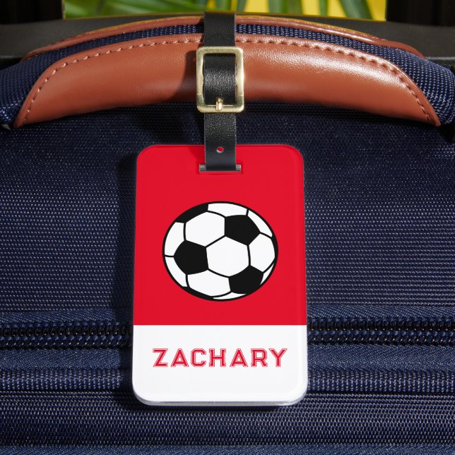 Cute Soccer Ball Luggage Tag (Front Insitu 2)