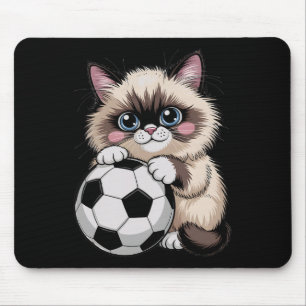 Cute Soccer Birman Just Girl Who Loves Cats Score  Mouse Pad