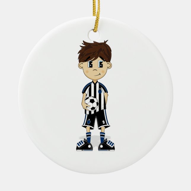 Cute Soccer Boy Ornament (Front)